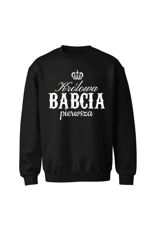 Bluza bez kaptura Królowa babcia pierwsza - czarna