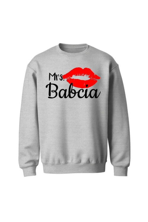 Bluza bez kaptura Mrs babcia - szara