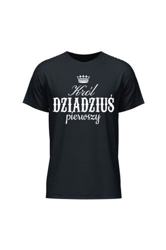 Koszulka męska Król dziadziuś pierwszy - czarna