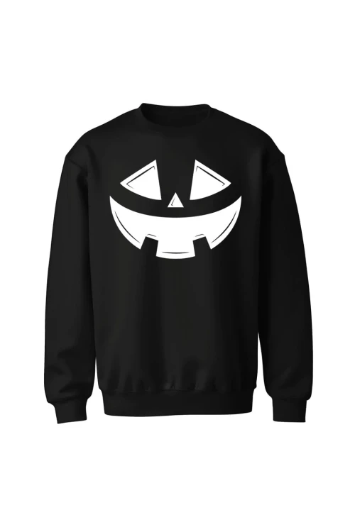 Bluza bez kaptura Dynia uśmiech - czarna