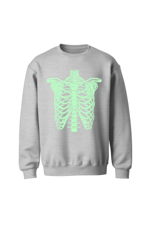 Bluza bez kaptura Szkielet żebra - szara
