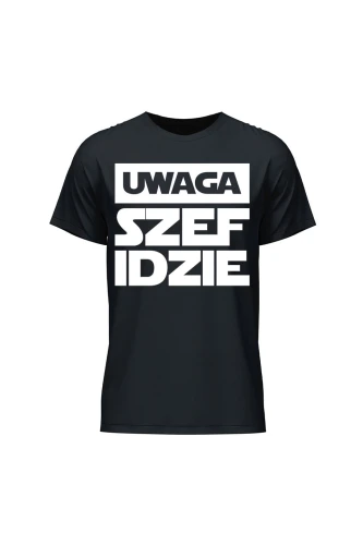 Koszulka męska Uwaga szef idzie