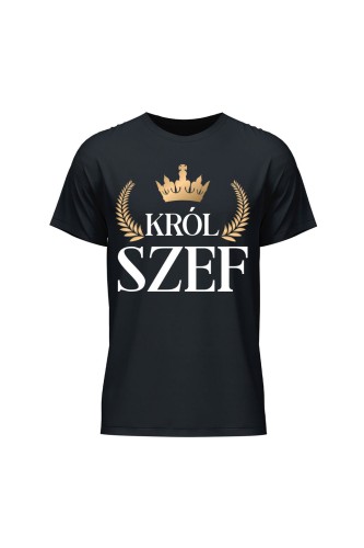 Koszulka męska Król szef - czarna
