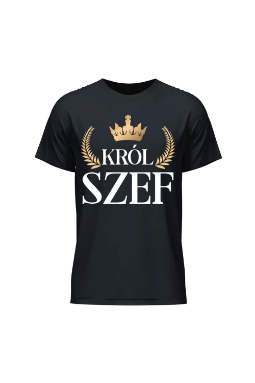 Koszulka męska Król szef - czarna