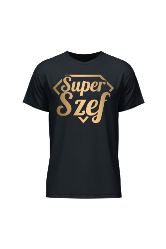 Koszulka męska Super szef - czarna