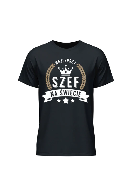 Koszulka męska Najlepszy szef na świecie - czarna