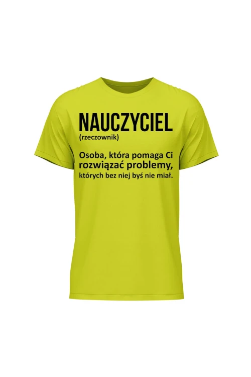 Koszulka męska Nauczyciel rzeczownik - limonka