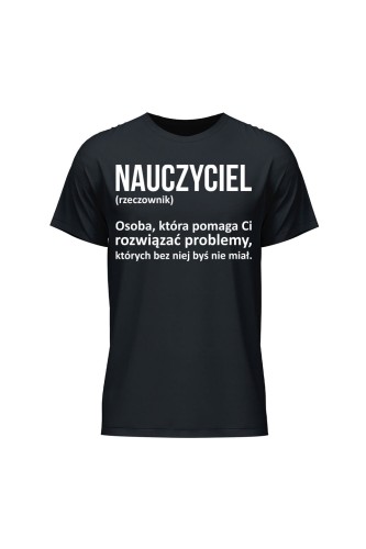 Koszulka męska Nauczyciel rzeczownik - czarna