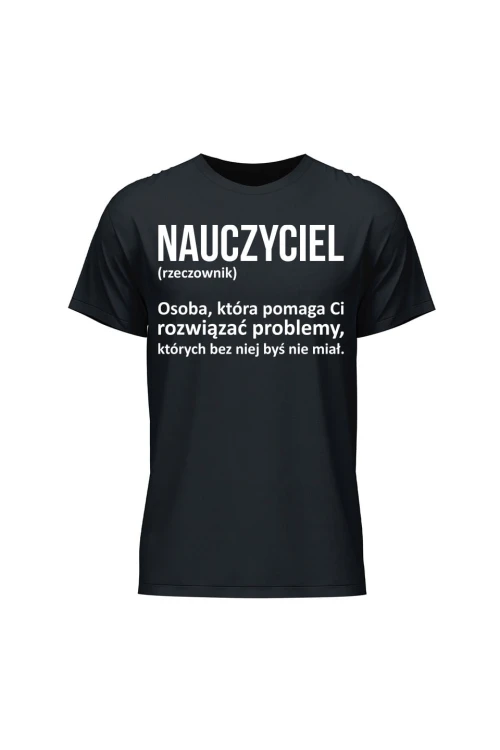 Koszulka męska Nauczyciel rzeczownik - czarna