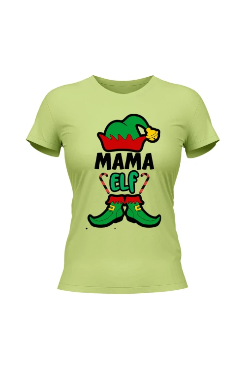 Koszulka damska Mama elf - limonka