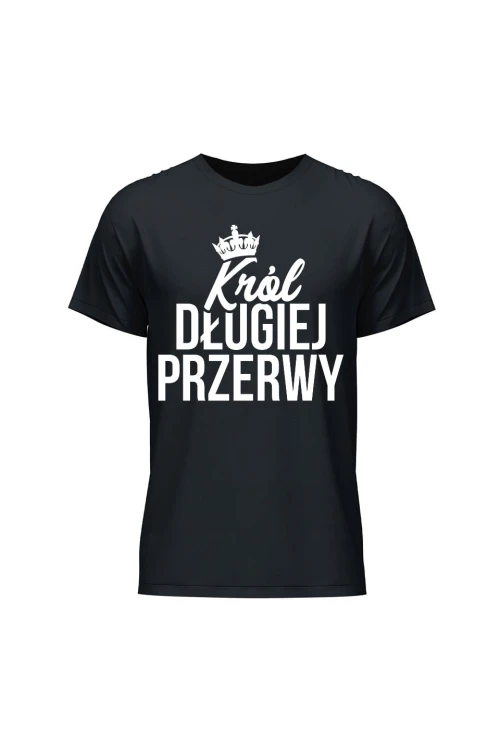 Koszulka męska Król długiej przerwy - czarna