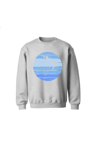 Bluza dziecięca bez kaptura  z Rybą - szara