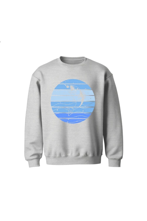 Bluza dziecięca bez kaptura  z Rybą - szara