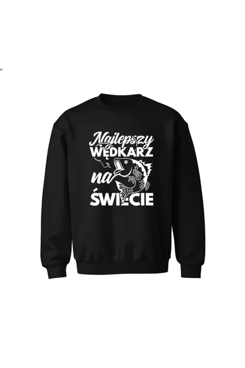 Bluza dziecięca bez kaptura Najlepszy wędkarz na świecie - czarna