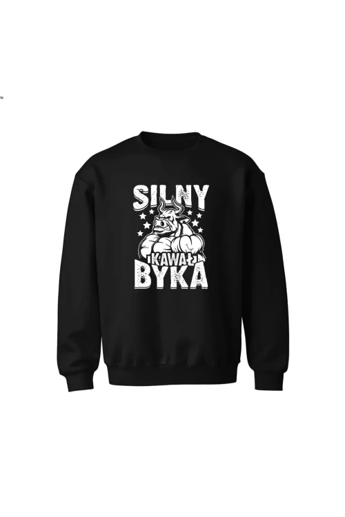 Bluza dziecięca bez kaptura Silny Kawał Byka - czarna