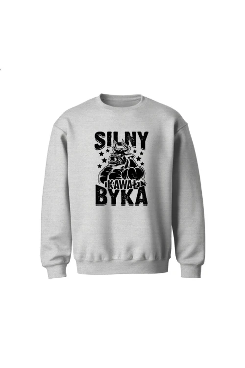 Bluza dziecięca bez kaptura Silny Kawał Byka - szara