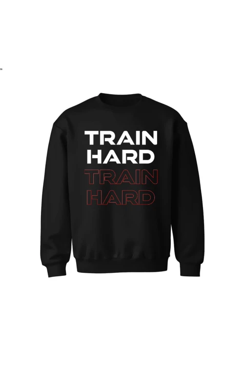 Bluza dziecięca bez kaptura Train Hard - czarna