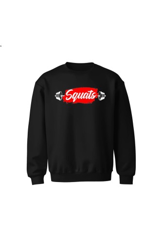 Bluza dziecięca bez kaptura Squats - czarna