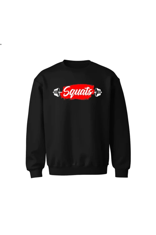 Bluza dziecięca bez kaptura Squats - czarna