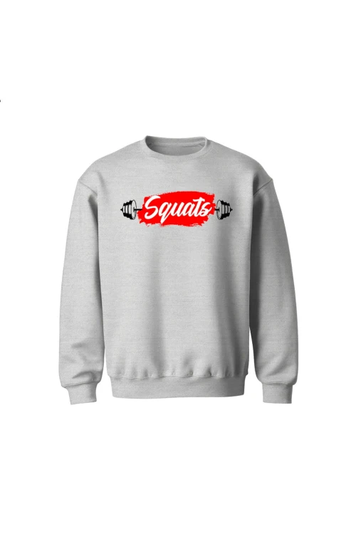 Bluza dziecięca bez kaptura Squats - szara
