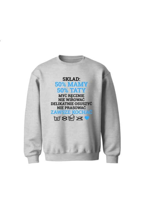 Bluza dziecięca bez kaptura Skład dziecka niebieski - szara