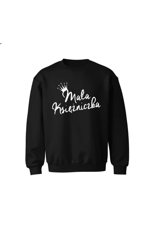 Bluza dziecięca bez kaptura Mała Księżniczka - czarna