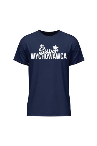 Koszulka męska Super wychowawca - granatowa