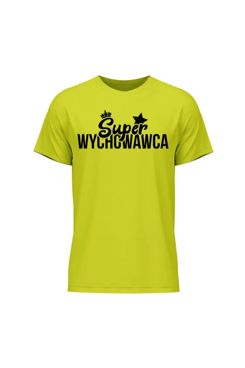 Koszulka męska Super wychowawca - limonka