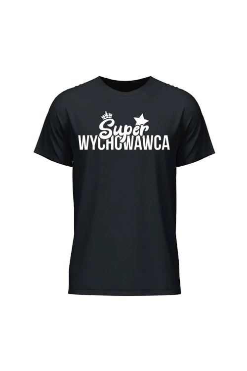 Koszulka męska Super wychowawca - czarna