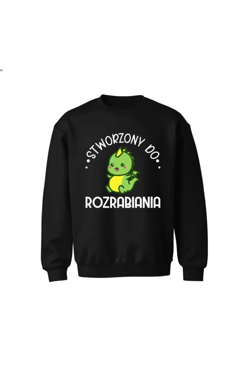 Bluza dziecięca bez kaptura stworzony do rozrabiania - czarna