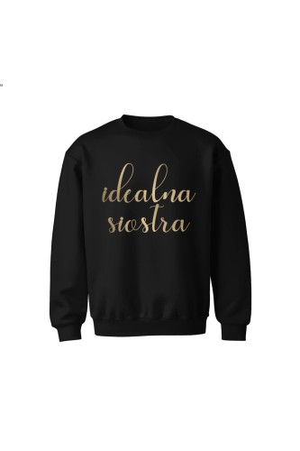 Bluza dziecięca bez kaptura Idealna siostra - czarna