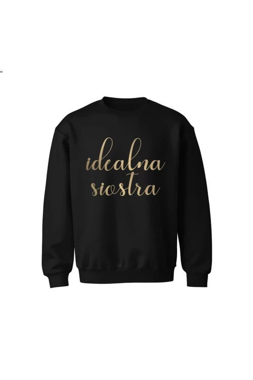 Bluza dziecięca bez kaptura Idealna siostra - czarna