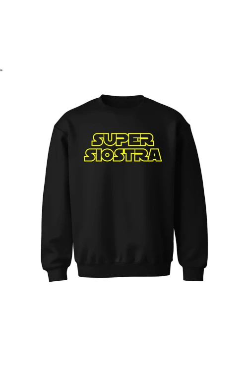 Bluza dziecięca bez kaptura Super siostra - czarna