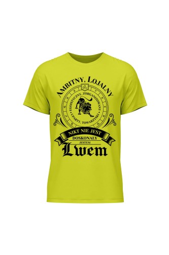 Koszulka męska NIkt nie jest doskonały jestem Lwem - limonka
