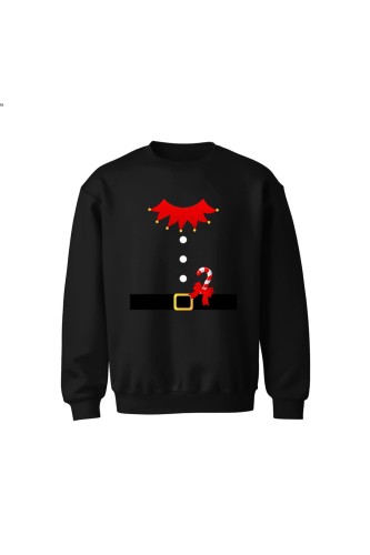 Bluza dziecięca bez kaptura Strój świątecznego elfa - czarna
