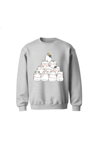 Bluza dziecięca bez kaptura Z choinką z kotków