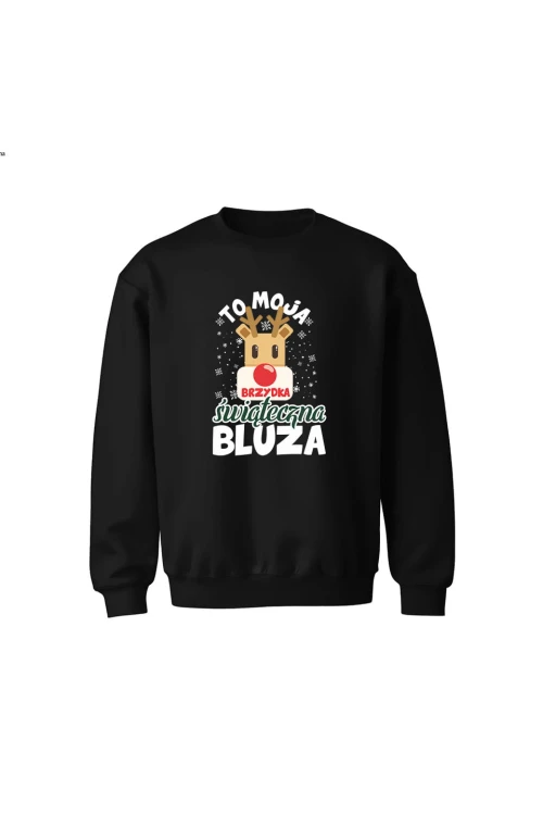 Bluza dziecięca bez kaptura To moja brzydka świąteczna bluza - czarna