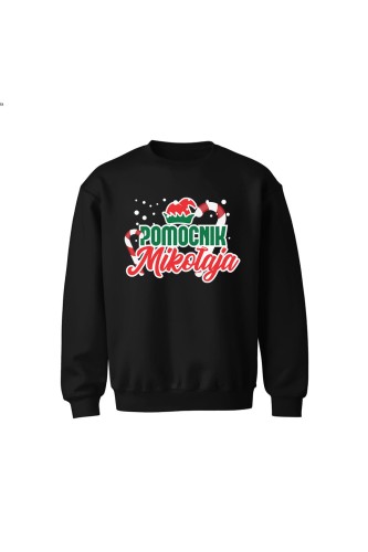 Bluza dziecięca bez kaptura Pomocnik Mikołaja - czarna