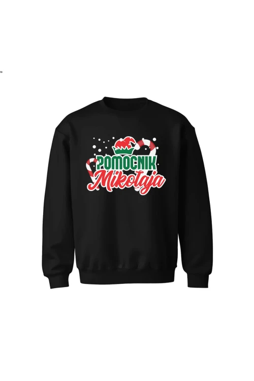Bluza dziecięca bez kaptura Pomocnik Mikołaja - czarna