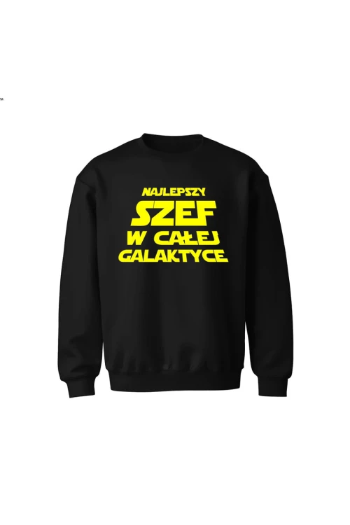 Bluza dziecięca bez kaptura Najlepszy szef w całej galaktyce - czarna