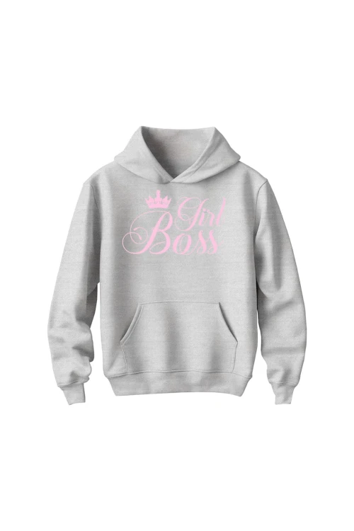 Bluza dziecięca z kapturem Girl Boss - szara