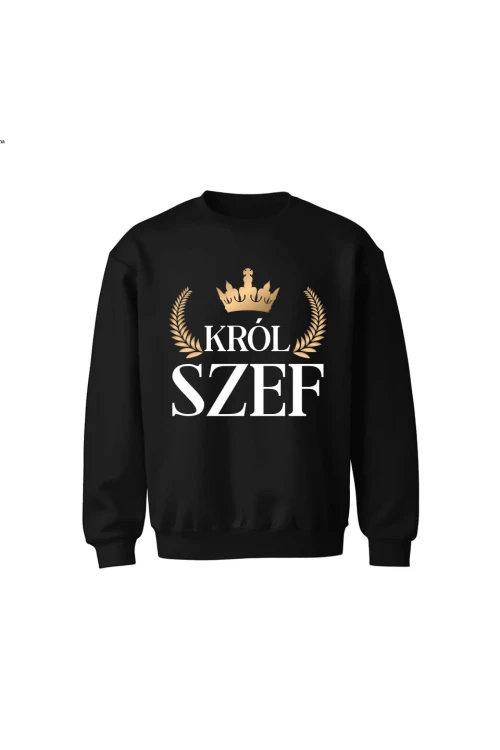 Bluza dziecięca bez kaptura Król szef - czarna