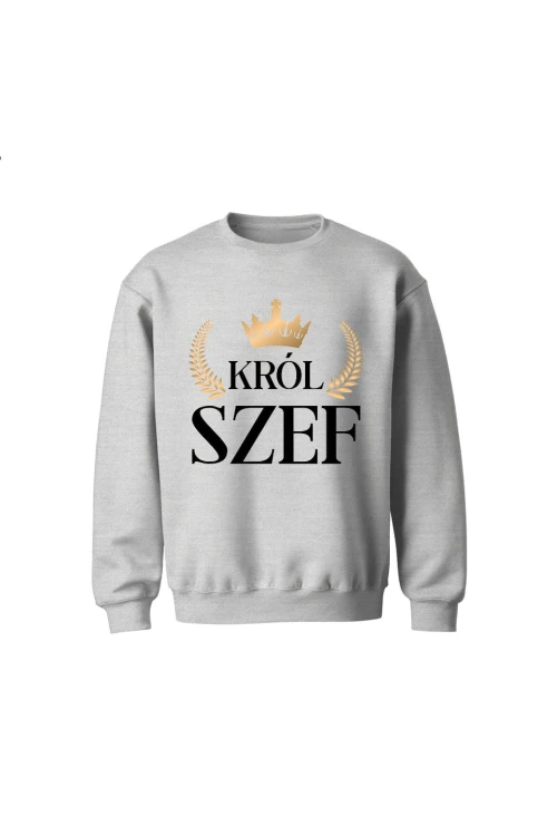 Bluza dziecięca bez kaptura Król szef - szara