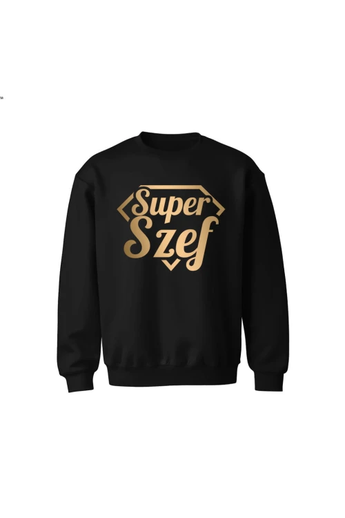 Bluza dziecięca bez kaptura Super szef - czarna
