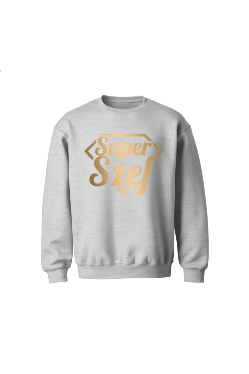 Bluza dziecięca bez kaptura Super szef - szara