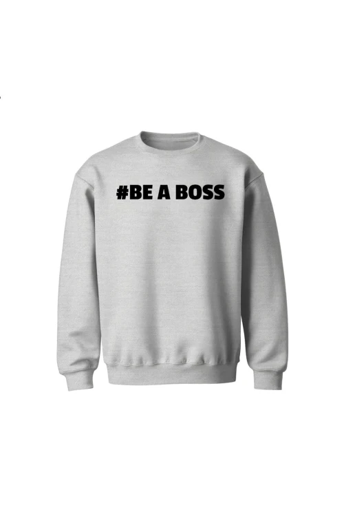 Bluza dziecięca bez kaptura Be a boss - szara