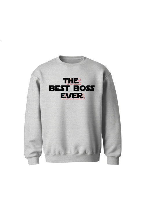 Bluza dziecięca bez kaptura The best boss ever - szara