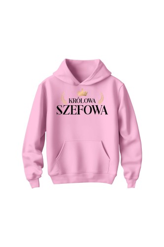 Bluza dziecięca z kapturem Królowa Szefowa - różowa