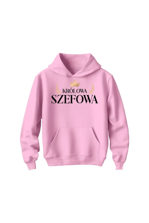 Bluza dziecięca z kapturem Królowa Szefowa - różowa