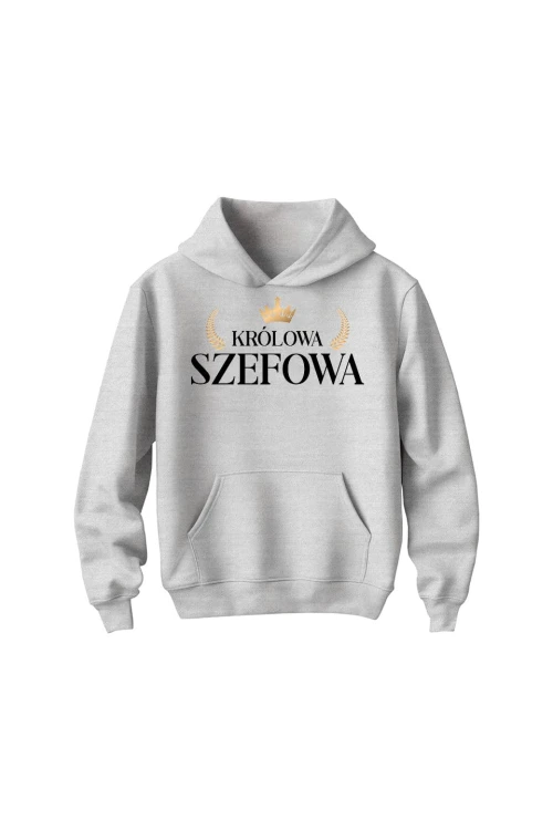 Bluza dziecięca z kapturem Królowa Szefowa - szara